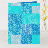 ブルートーンの葉柄のプレイド カード (黄色い花)