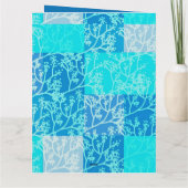 ブルートーンの葉柄のプレイド カード (裏面)