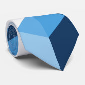 ブルートーンジオメトリシェイプパターン ネクタイ (ロール)