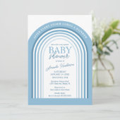 ブルートーンボーイレインボーベビーベビーシャワー 招待状 (スタンド正面)