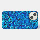 ブルートーンリキッド抽象芸術 iPhoneケース (裏面横)