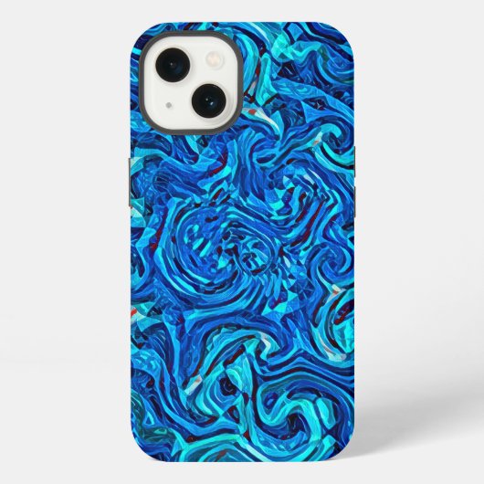 ブルートーンリキッド抽象芸術 iPhoneケース (裏面)