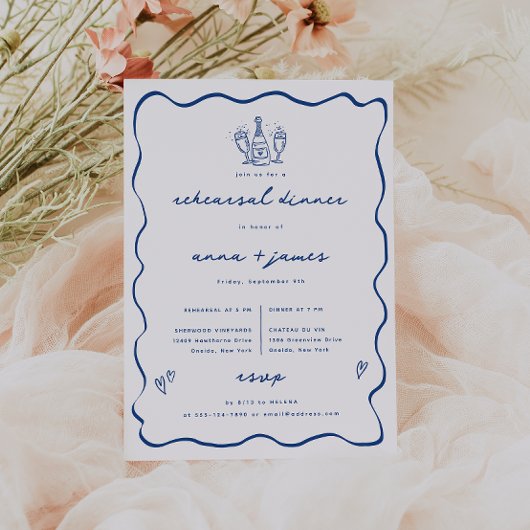 ブルードお洒落ードルリハーサルディナー 案内状