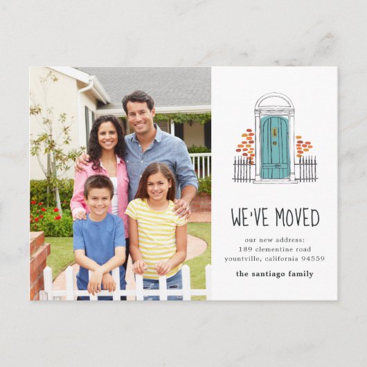 ブルードアの移動発表 案内ポストカード (正面)