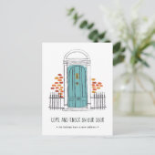 ブルードアの移動発表 案内ポストカード (スタンド正面)