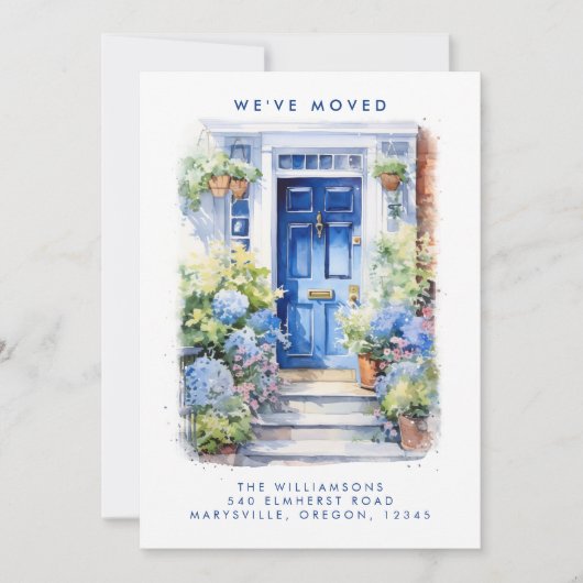 ブルードアの移動発表 案内状 (正面)