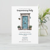 ブルードアイラストレーション引っ越し祝いパーティーパーティー 招待状 (スタンド正面)