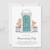 ブルードア引っ越し祝いパーティーパーティの招待状 招待状 (正面)