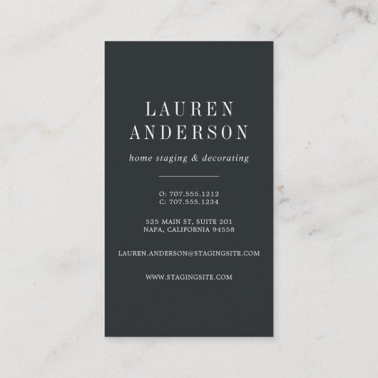 ブルードア |ホームステージングまたはインテリアデザイン 名刺 (裏面)