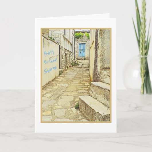 ブルードア/壁グラフィティ/ハッピーバースデー カード (正面)