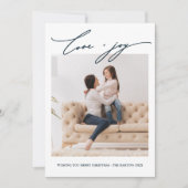 ブルードエレガントットズラブ&ジョイ書道ホリデー 招待状 (正面)