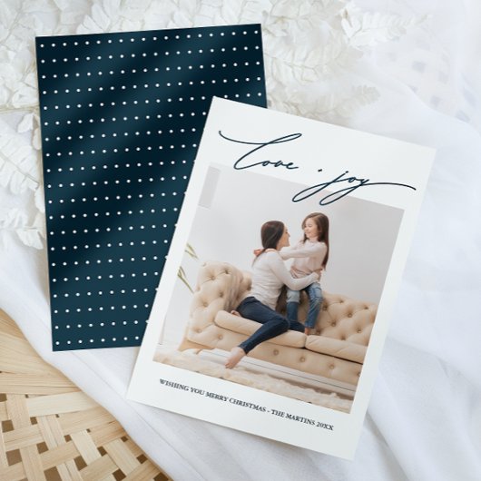 ブルードエレガントットズラブ&ジョイ書道ホリデー 招待状