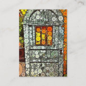 ブルードカッコいいア南西コートヤード木製ドア 名刺 (裏面)