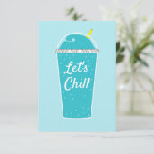 ブルードカッコいいリンクサマーカジュアルパーティー招待状 招待状 (スタンド正面)