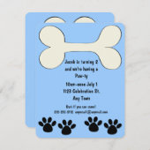 ブルードギーテーマ誕生日招待状 招待状 (正面/裏面)