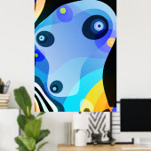 ブルードギー – Searer Fractal Art ポスター (ホームオフィス)