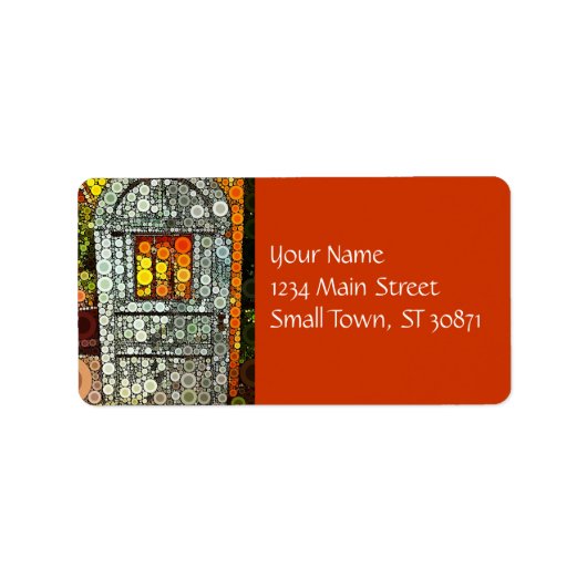 ブルードクールア南西コートヤードウッドドア ラベル (正面)