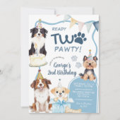 ブルードッグの2歳の誕生日パーティー 招待状 (正面)