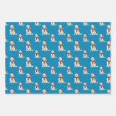 ブルードッグイラストレーションメリークリスマス ラッピングペーパーシート (正面)