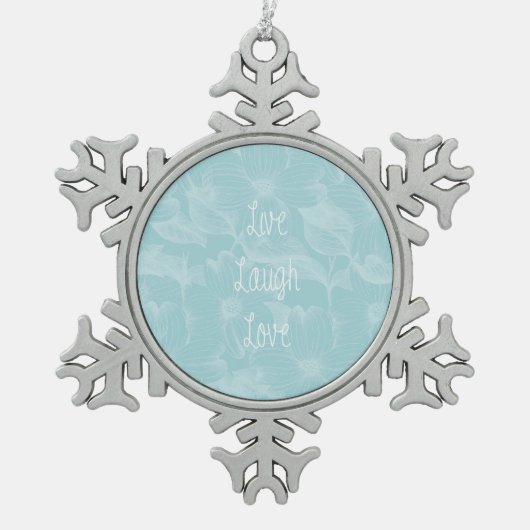 ブルードッグウッドフローラ スノーフレークピューターオーナメント (正面)