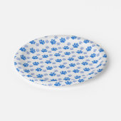 ブルードッグパウプリントシンプル動物愛好家子犬 ペーパープレート (アングル)