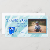 ブルードッグパーソナライズされたありがとう サンキューカード (正面/裏面)