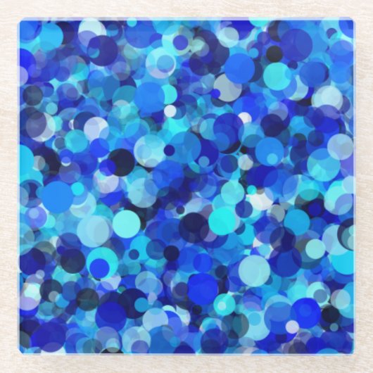 ブルードットガラスコースター ガラスコースター (正面)