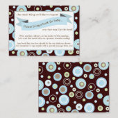 ブルードットベビーシャワーブック挿入リクエストカード エンクロージャーカード (正面/裏面)