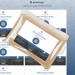 ブルードットミニマルQRコード大製品ラベル シール