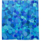 ブルードット紙吹雪シャワーカーテン シャワーカーテン (正面)