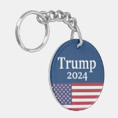 ブルードナルドトランプ2024米国国旗 キーホルダー (正面左)
