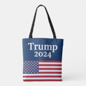ブルードナルドトランプ2024米国国旗 トートバッグ (裏面)
