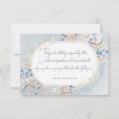 ブルードライボウホフラワーホワイト結婚ズ サンキューカード (裏面)