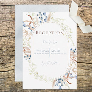 ブルードライボホフラワーズホワイト披露宴カード エンクロージャーカード