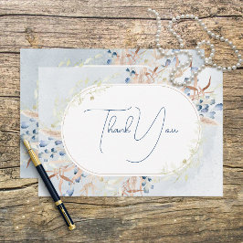 ブルードライボホ結婚の花 サンキューカード