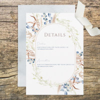 ブルードライボホ花ホワイトズ結婚詳細カード