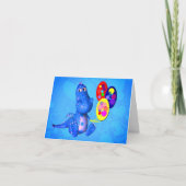 ブルードラゴンとバルーン空白のノートカード カード (正面)