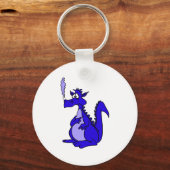 ブルードラゴンと煙 キーホルダー (正面)