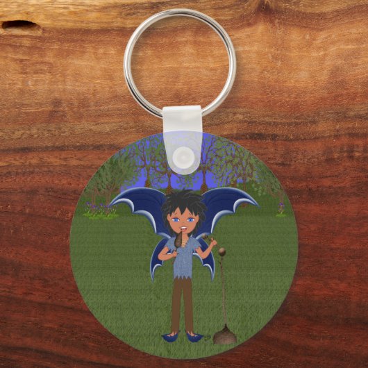 ブルードラゴンウィングミュージカルボーイ妖精の国 キーホルダー (正面)