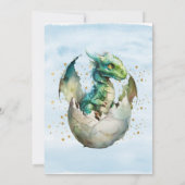 ブルードラゴンウォーターカラー誕生日招待状 招待状 (裏面)