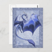 ブルードラゴンオブウィンターファンタジー自然アート ポストカード (正面/裏面)