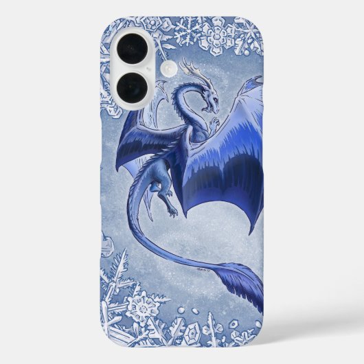 ブルードラゴンオブウィンターファンタジー自然アート Case-Mate iPhoneケース (裏面)