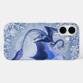 ブルードラゴンオブウィンターファンタジー自然アート Case-Mate iPhoneケース (裏面 (横))
