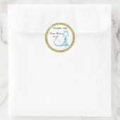 *~*ブルードラゴングリッターベビーシャワーありがとう ラウンドシール (バッグ)