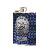 ブルードラゴンスケールメタルルック フラスク (左)