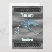 ブルードラゴンスピッティング稲妻招待状 招待状 (正面/裏面)