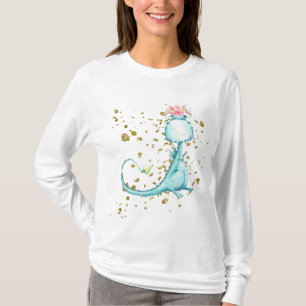 *~*ブルードラゴンディソガーリーラウスフラワーズグリッター Tシャツ