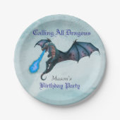 ブルードラゴンバースデーパーティー ペーパープレート (正面)