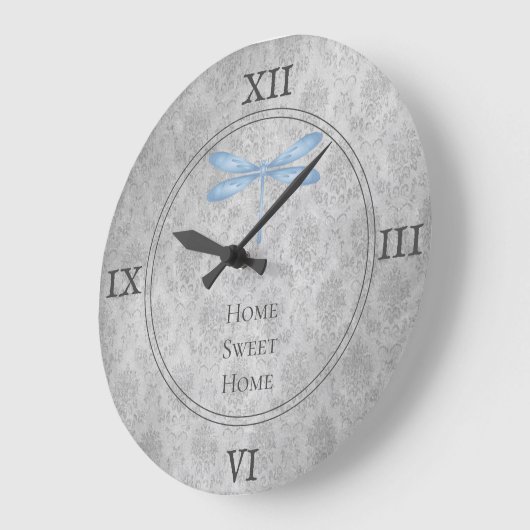 ブルードラゴンフライダマスク ラージ壁時計 (傾斜)