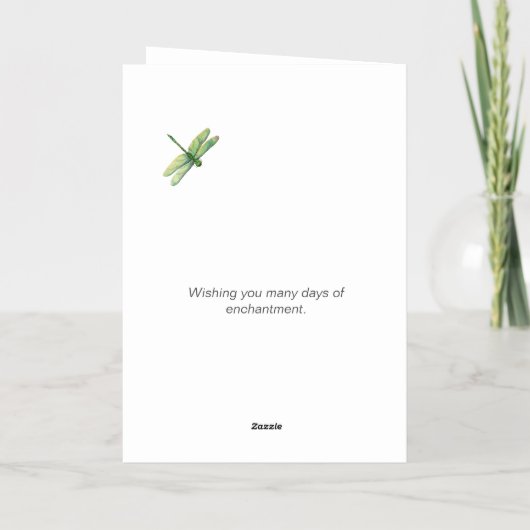 ブルードラゴンフライパーソナライズされたフォイル誕生日カード 箔グリーティングカード (裏面)